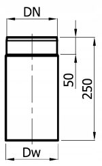 FÜSTCSŐ EGYENES 25CM HOSSZÚ - Image 2