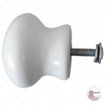 Csere, Pót- Porcelán gomb / fogantyú 35 mm Ø - Kemence ajtókhoz, tűztér ajtókhoz - Egyszerű, sima felületű - Image 2