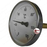TOTYA Puffertartály hőmérő 0-120°C, 150 mm szár hossz, 1/2" menettel, analóg körszámlapos hőmérő (Totya SR150, Raky SR150) - Image 2