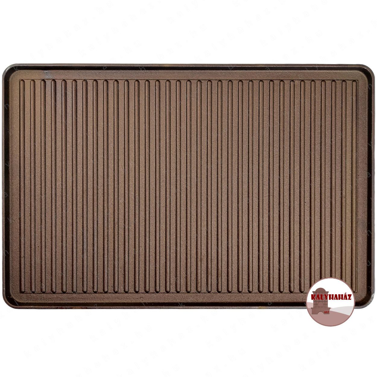 Nagyméretű Téglalap Kétoldalas Öntöttvas Grill-lap és Sütőlap - 60x40 cm - Sima és Bordázott oldallal, Magyar öntvény-5 Kétoldalas Öntöttvas Grill-lap 60x40 cm - Magyar Nagy méretű Téglalap Sütőlap - Image 1