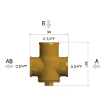 Regulus TSV5B 45 °C háromutas termosztatikus kazánvédő keverőszelep, 5/4" belső menet - Image 2